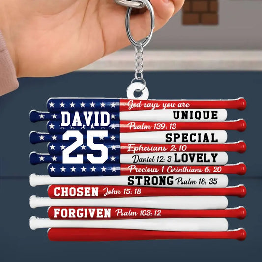 Sport Personalized Acrylic Keychain, Car ornament, Ornament, Gift For Baseball Players, Father, Dad, Daddy, Mom - Father’s Day, Mother's Day
