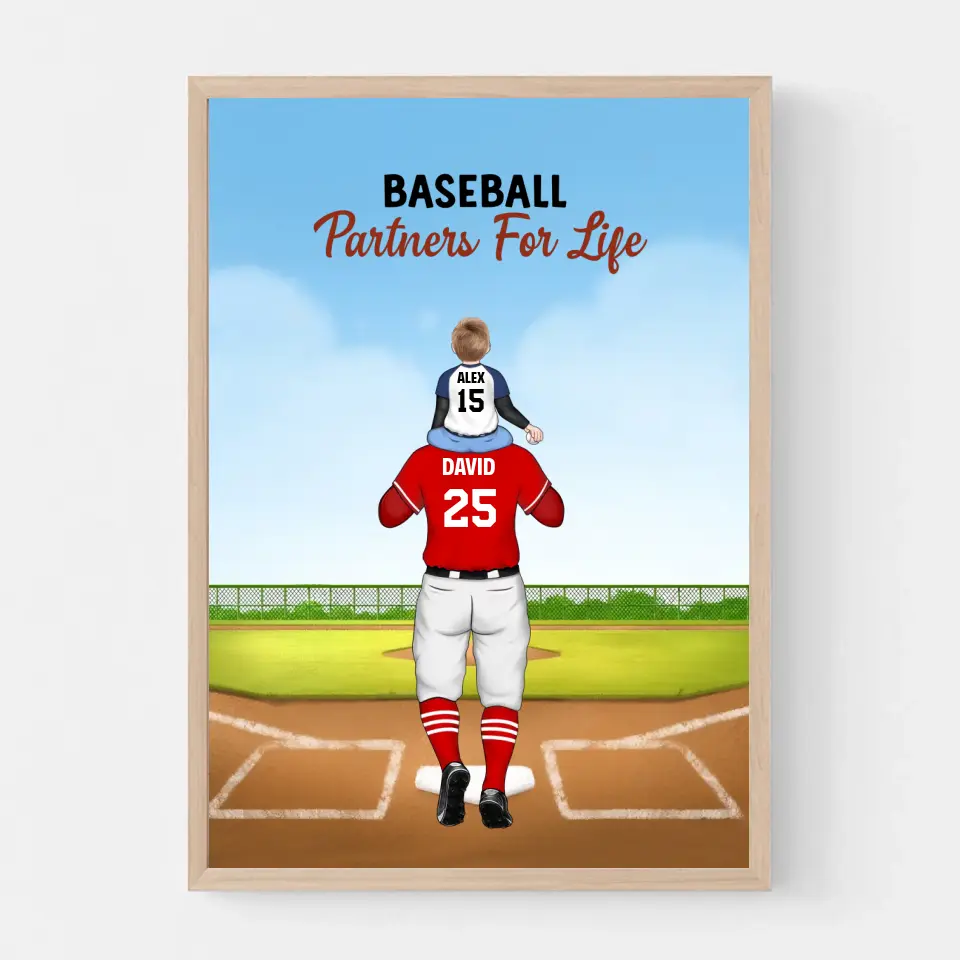 Baseball Partners for life - Sport Personalized Canvas, Poster, Gift For Baseball Players, Father, Dad, Daddy, Mom - Father’s Day