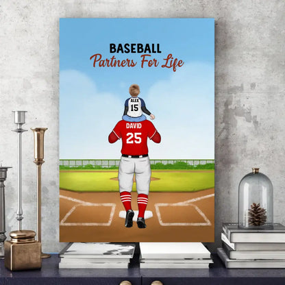 Baseball Partners for life - Sport Personalized Canvas, Poster, Gift For Baseball Players, Father, Dad, Daddy, Mom - Father’s Day