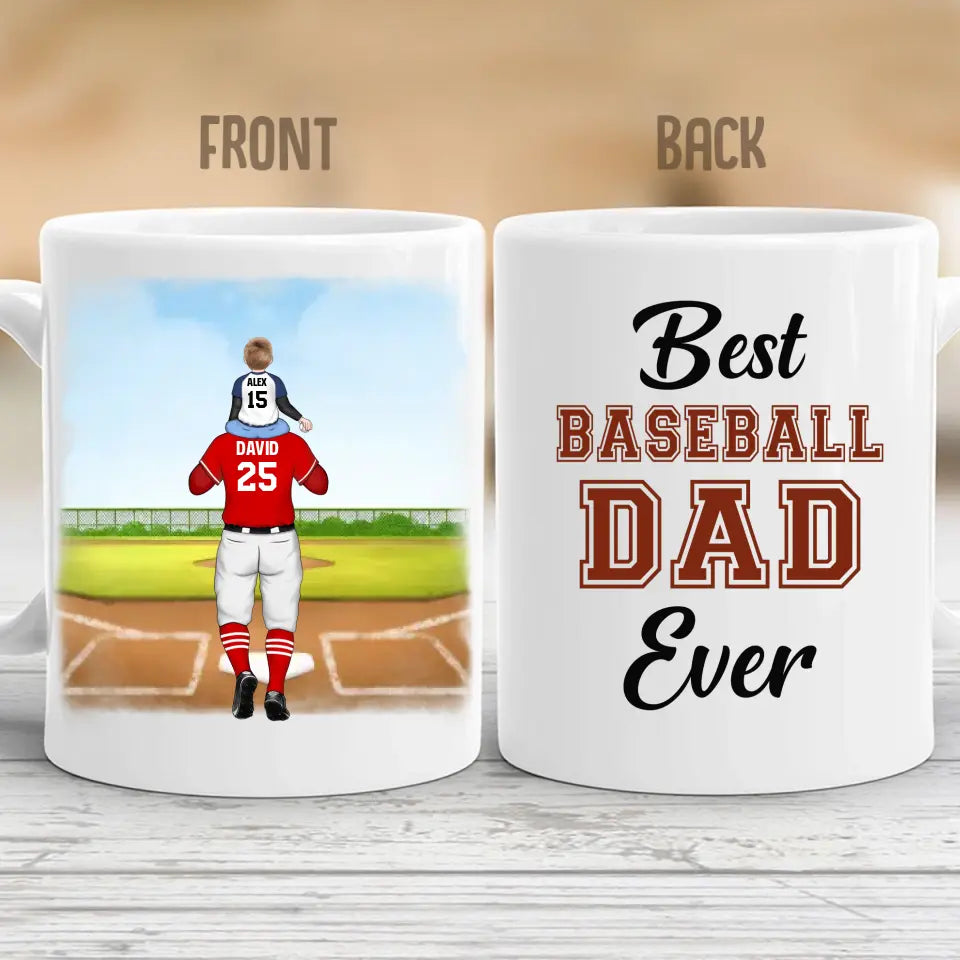 Baseball Dad Ever - Sport Personalized Mug, Gift For Baseball Players, Father, Dad, Daddy, Mom - Father’s Day