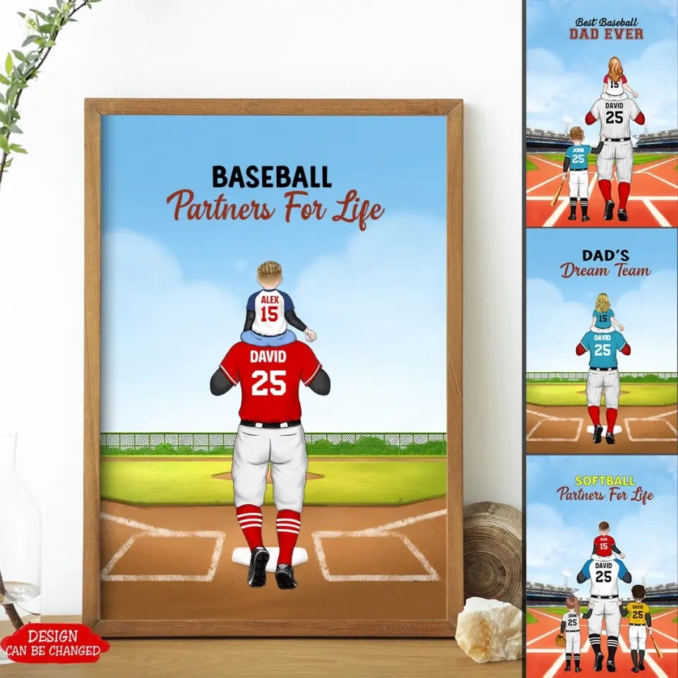 Baseball Partners for life - Sport Personalized Canvas, Poster, Gift For Baseball Players, Father, Dad, Daddy, Mom - Father’s Day