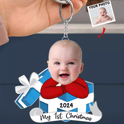 Custom Photo Hi I'm New Here - Family Personalized Custom Ornament - Acrylic Custom Shaped - Christmas Gift For Baby Kids, Newborn Baby