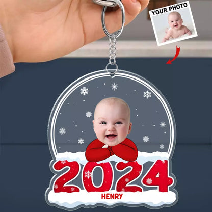 Custom Photo Best Present Ever - Family Personalized Custom Ornament - Acrylic Snow Globe Shaped - Christmas Gift For Baby Kids, Newborn Baby