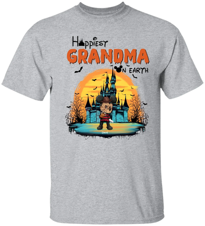 Happiest Grandma On Earth  Personalized Shirt - Happy Halloween Family