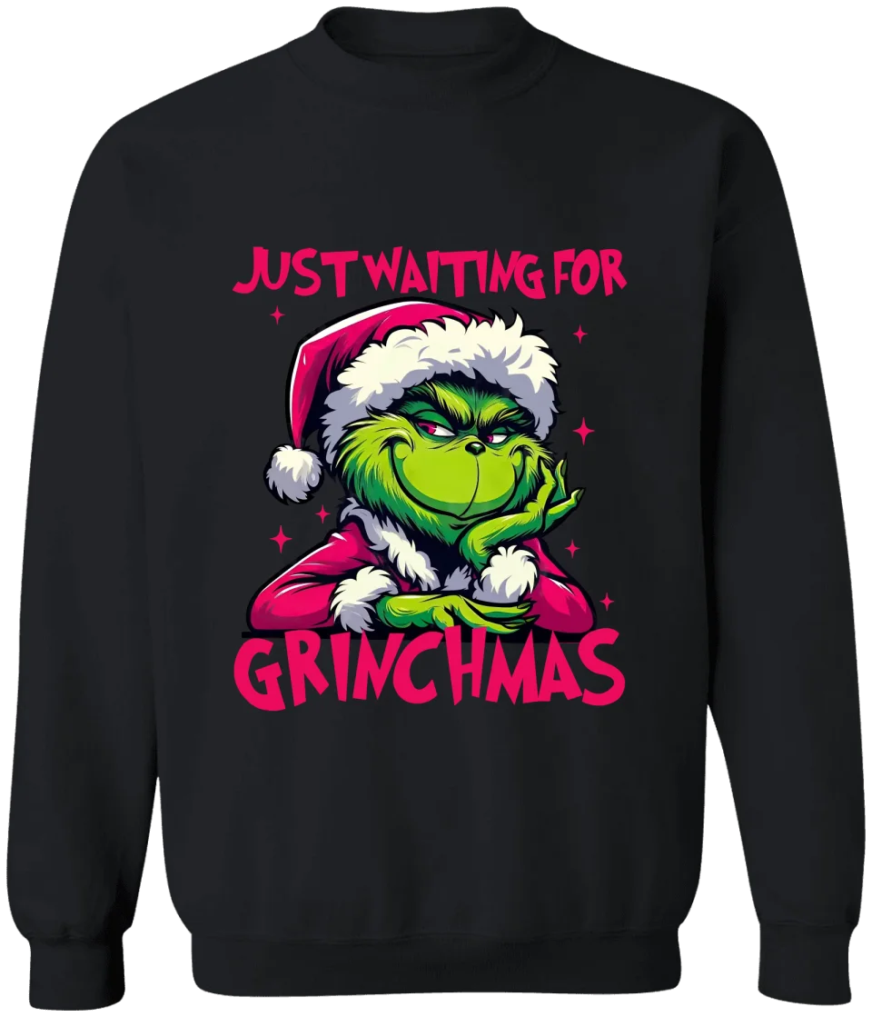 GRs_ Just waiting for grinchmas, Personalized T shirt For Family