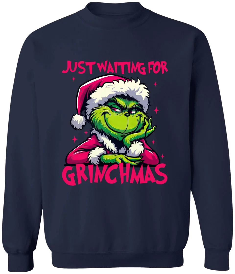 GRs_ Just waiting for grinchmas, Personalized T shirt For Family