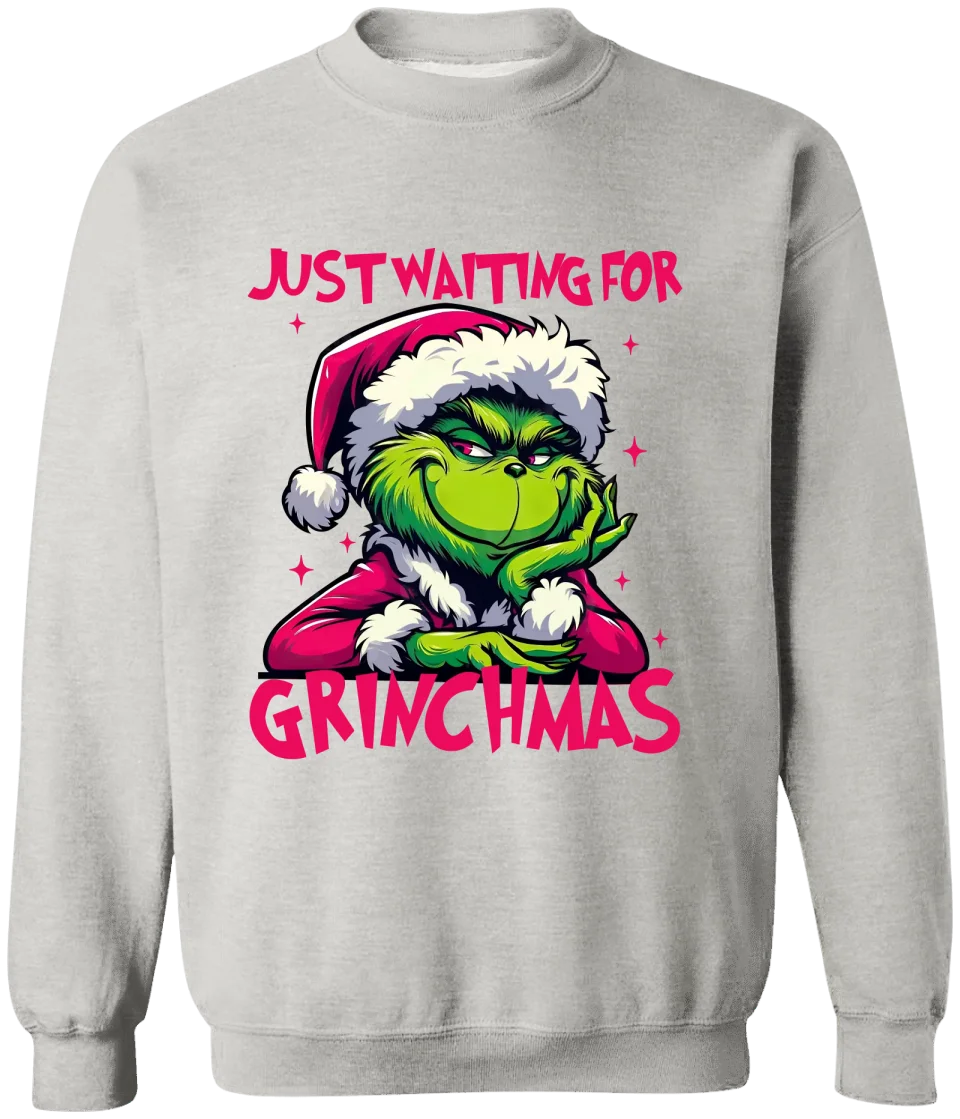 GRs_ Just waiting for grinchmas, Personalized T shirt For Family