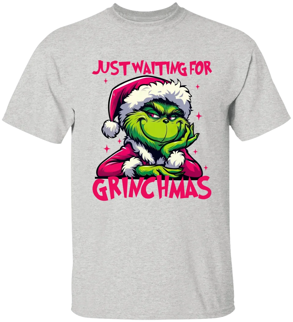 GRs_ Just waiting for grinchmas, Personalized T shirt For Family