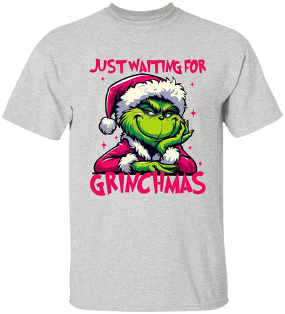 GRs_ Just waiting for grinchmas, Personalized T shirt For Family