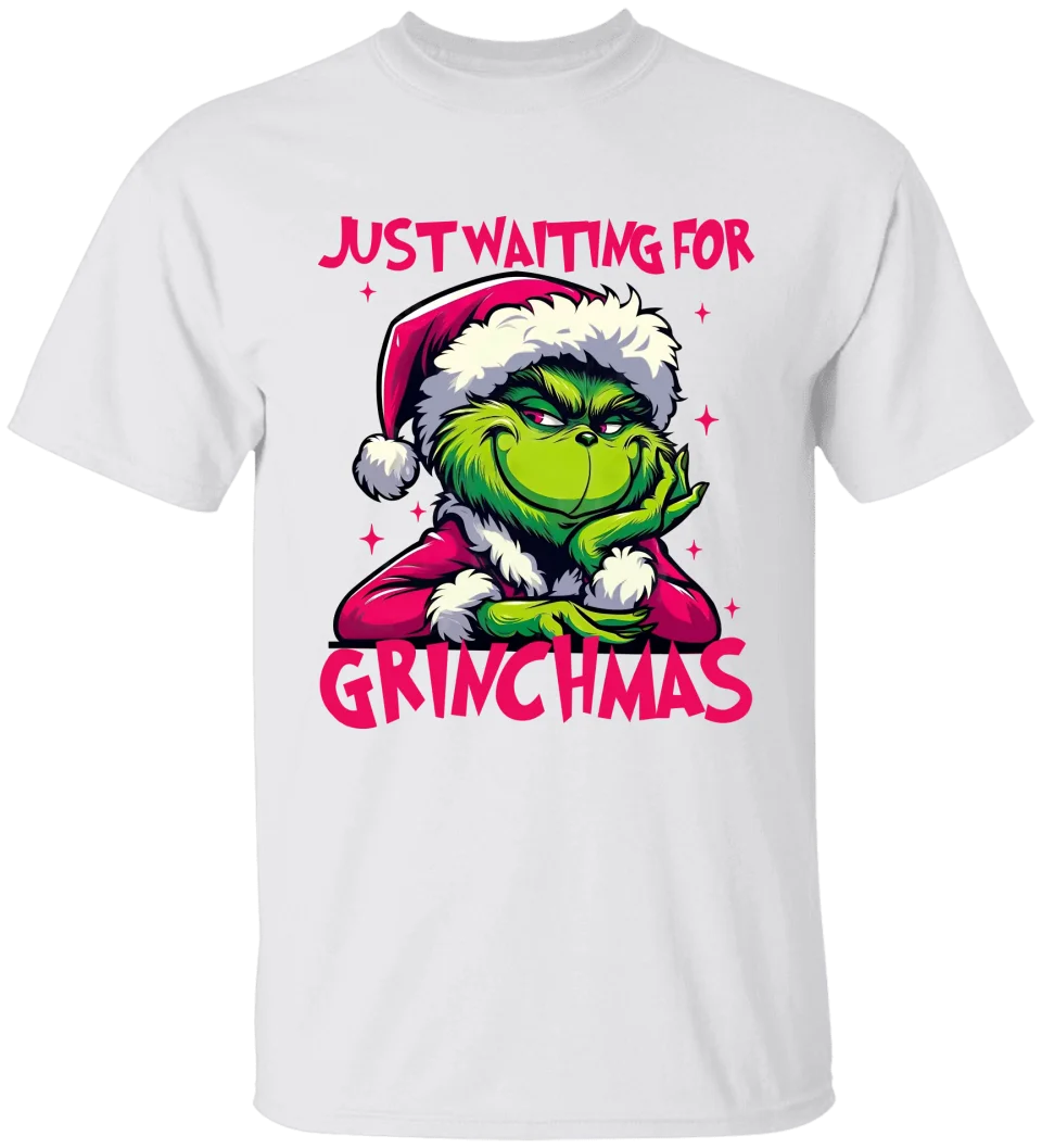 GRs_ Just waiting for grinchmas, Personalized T shirt For Family