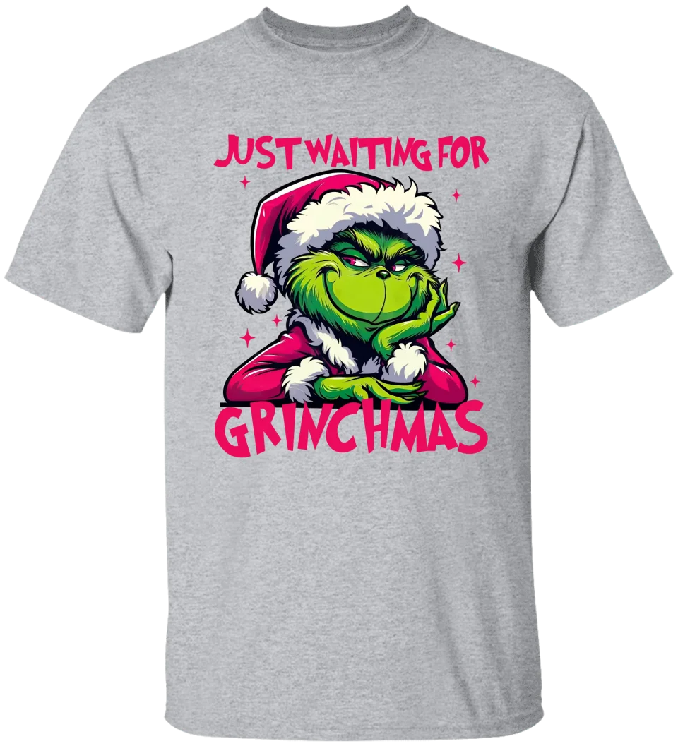 GRs_ Just waiting for grinchmas, Personalized T shirt For Family