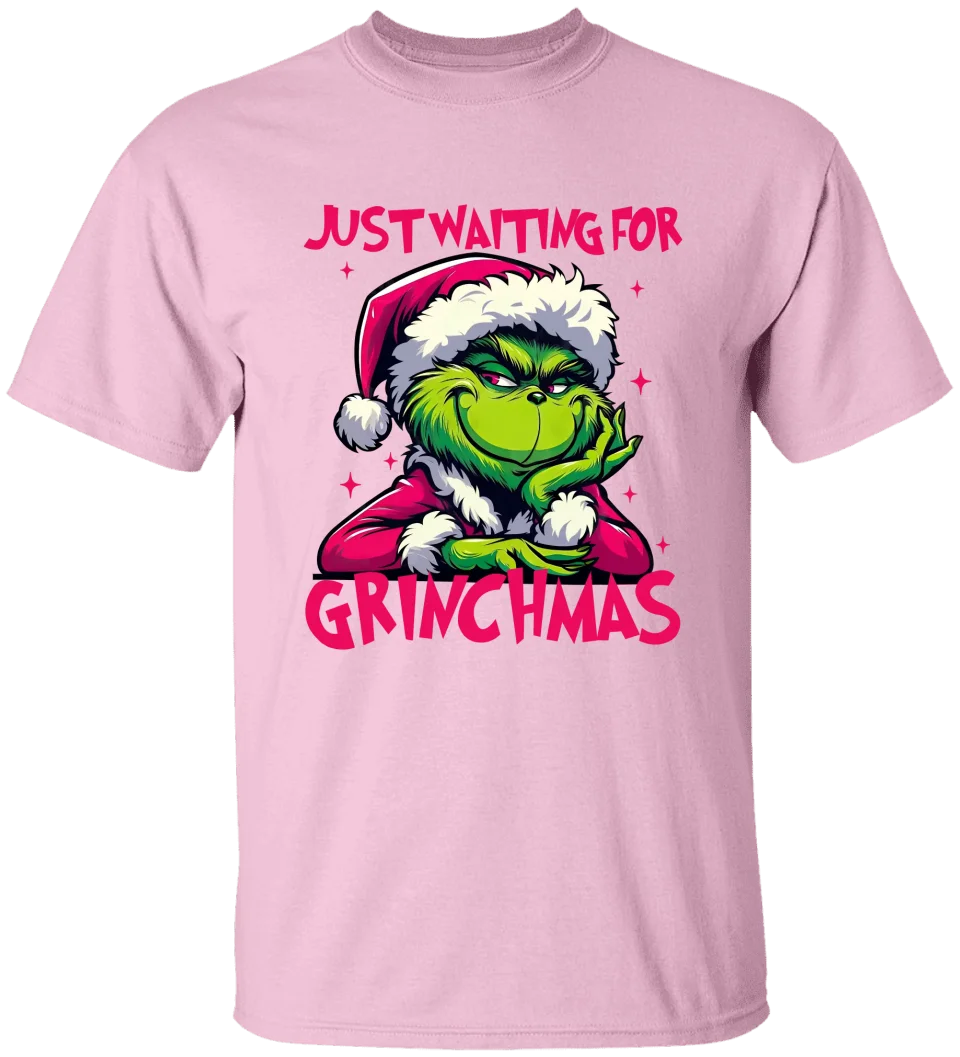 GRs_ Just waiting for grinchmas, Personalized T shirt For Family