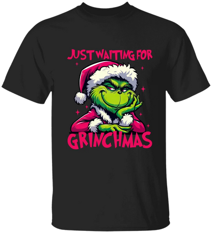 GRs_ Just waiting for grinchmas, Personalized T shirt For Family