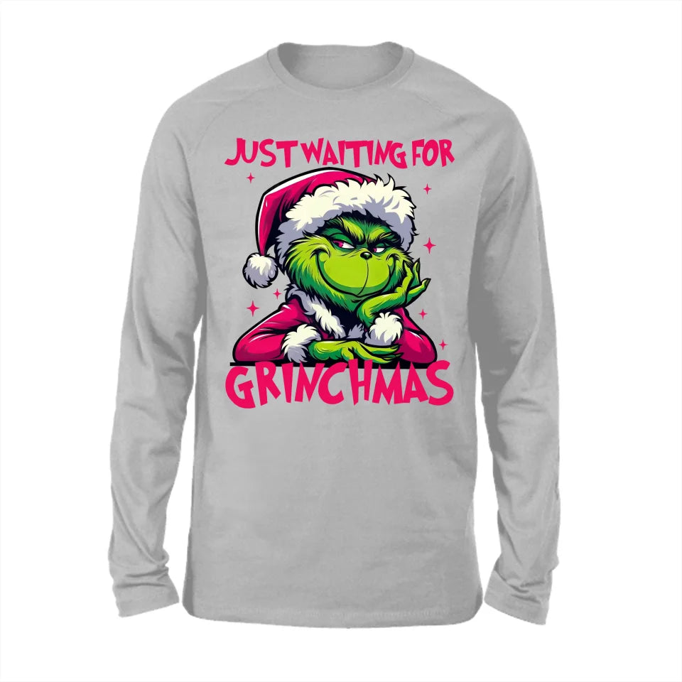 GRs_ Just waiting for grinchmas, Personalized T shirt For Family