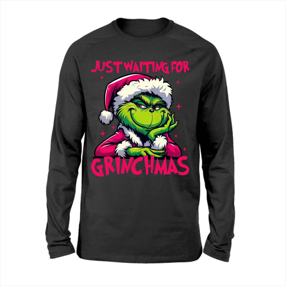 GRs_ Just waiting for grinchmas, Personalized T shirt For Family