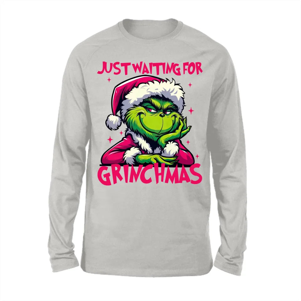 GRs_ Just waiting for grinchmas, Personalized T shirt For Family