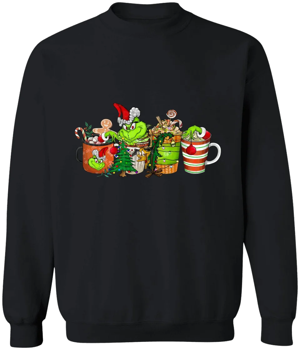 GRs_ Christmas Coffee Grinch Bundle, Personalized T shirt For Family