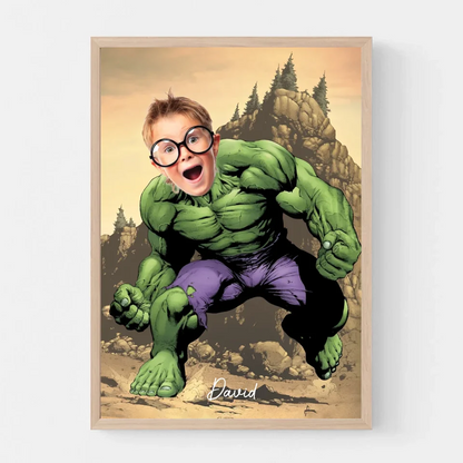 AV1- Hulk- Personalized Canvas, Poster Custom Photo Upload - Gift For Kid