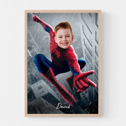 AV1- Spider man - Personalized Canvas, Poster Custom Photo Upload - Gift For Kid