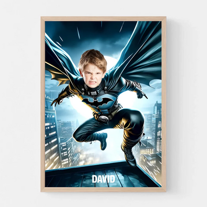 AV1- Batman - Personalized Canvas, Poster , Blanket Custom Photo Upload - Gift For Kid