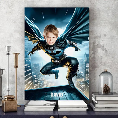 AV1- Batman - Personalized Canvas, Poster , Blanket Custom Photo Upload - Gift For Kid