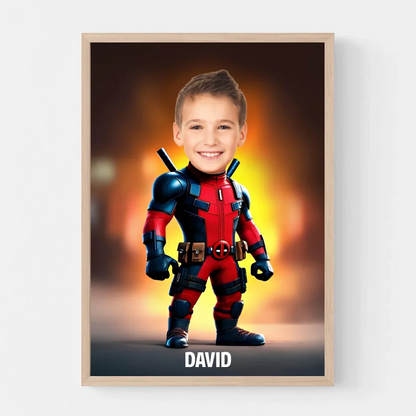 AV1- Deadpool - Personalized Canvas, Poster , Blanket Custom Photo Upload - Gift For Kid