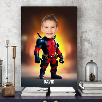 AV1- Deadpool - Personalized Canvas, Poster , Blanket Custom Photo Upload - Gift For Kid