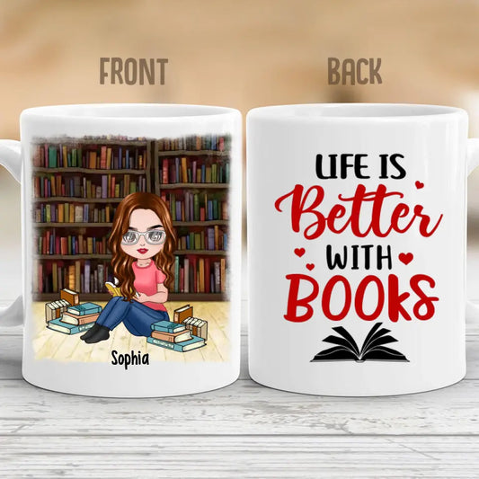 Personalized Mug, Gifts custom Reading Mug for her, Book Lovers