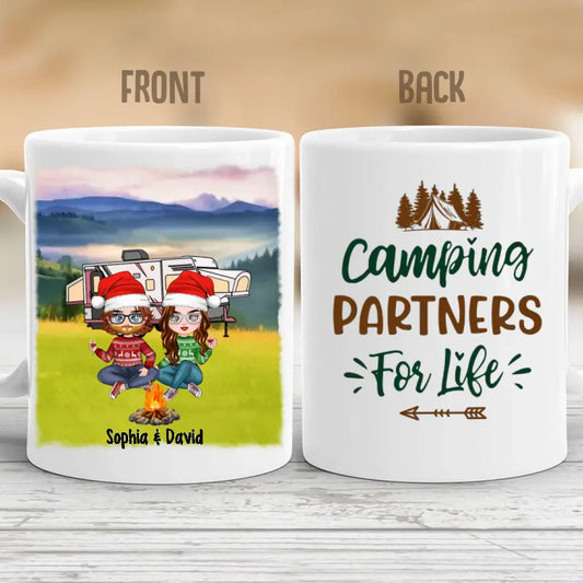 Camping Partners For Life - Personalized Gifts Custom Camping Mug For Family For Couples, Camping Lovers